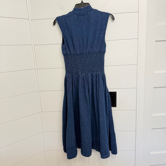 Anthropologie Maeve Cap-Sleeve V-Neck Smocked Midi Dress Size XSP 36221 - Picture 7 of 13